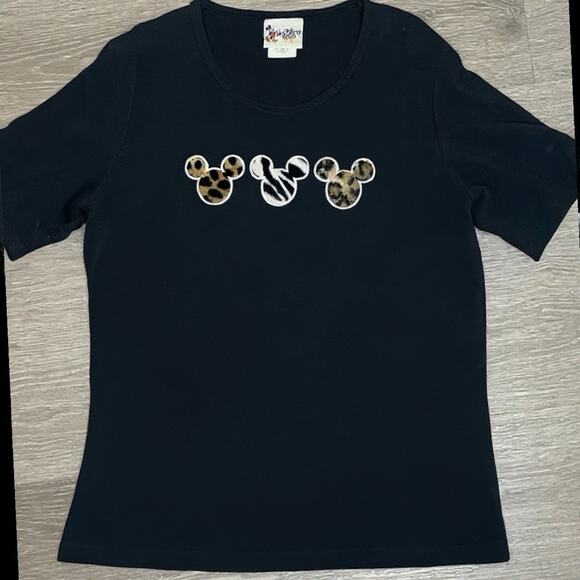 VTG Walt Disney World Mickey Mouse T-Shirt XL Stretchy Leopard Zebra USA - Picture 4 of 6